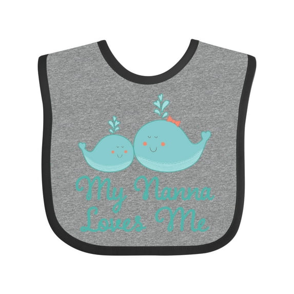 Inktastic Nanna Loves Me Grandchild Whale Boys or Girls Baby Bib