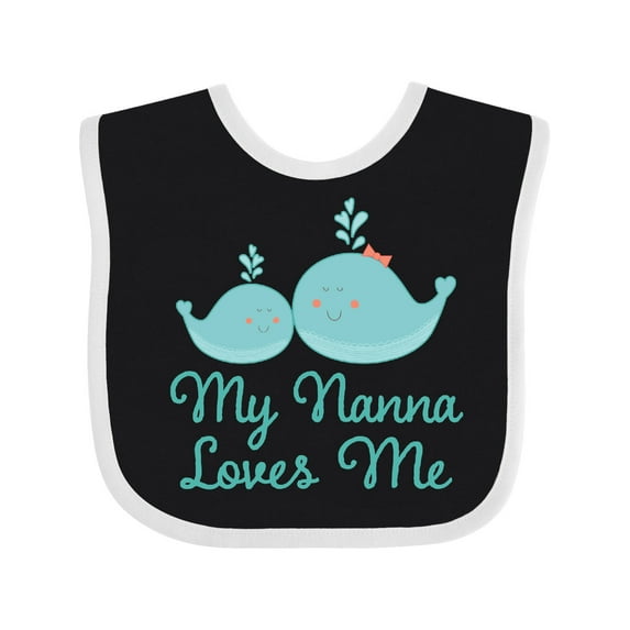 Inktastic Nanna Loves Me Grandchild Whale Boys or Girls Baby Bib