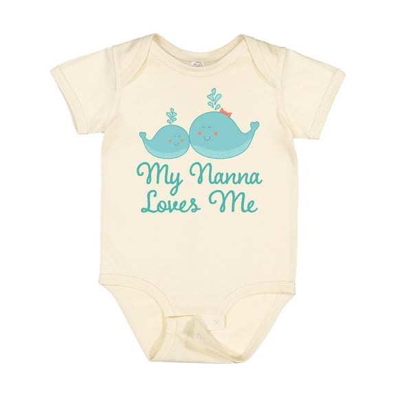 Inktastic Nanna Loves Me Grandchild Whale Boys or Girls Baby Bodysuit