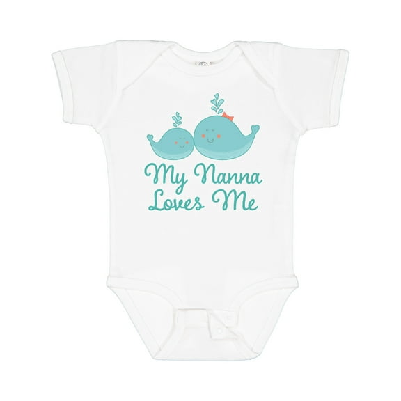 Inktastic Nanna Loves Me Grandchild Whale Boys or Girls Baby Bodysuit