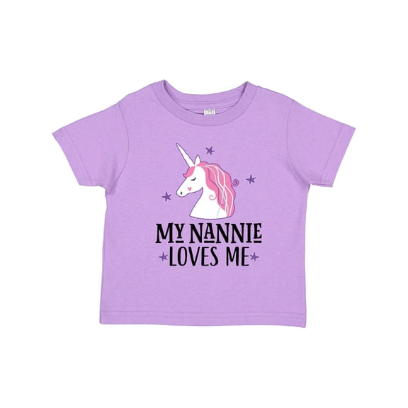 Inktastic Nannie Loves Me Unicorn Granddaughter Girls Toddler T-Shirt