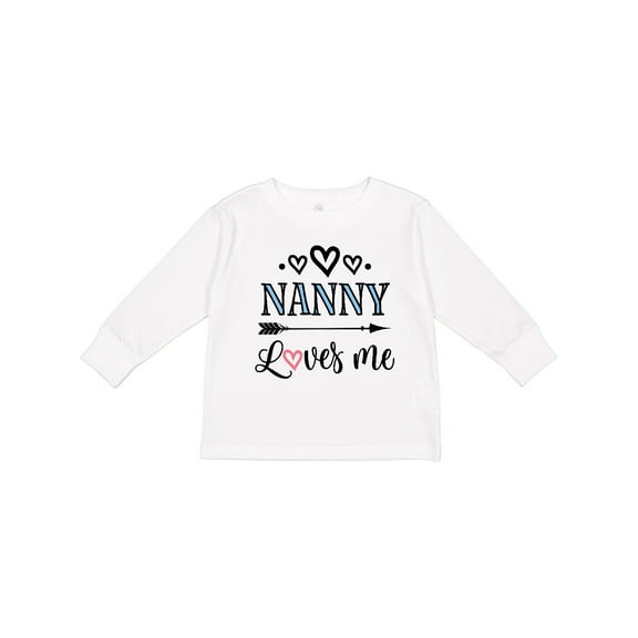 Inktastic Nanny Loves Me Grandchild Gift Girls Long Sleeve Toddler T-Shirt