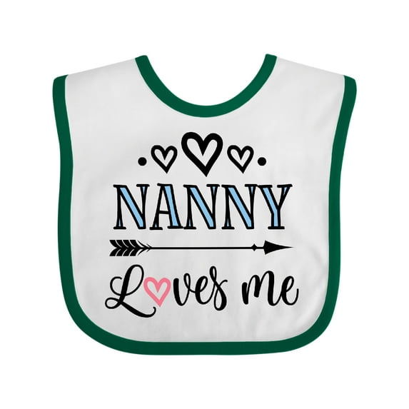 Inktastic Nanny Loves Me Grandchild Girls Baby Bib