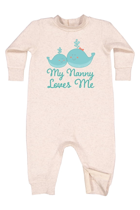 Nanny Loves Me Grandchild Whale Baby Fleece Romper