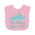 thumbnail image 1 of Inktastic Nanny Loves Me Grandchild Whale Boys or Girls Baby Bib, 1 of 4