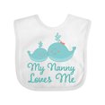 thumbnail image 1 of Inktastic Nanny Loves Me Grandchild Whale Boys or Girls Baby Bib, 1 of 4
