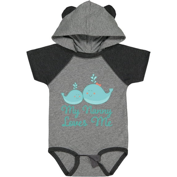 Inktastic Nanny Loves Me Grandchild Whale Boys or Girls Baby Bodysuit