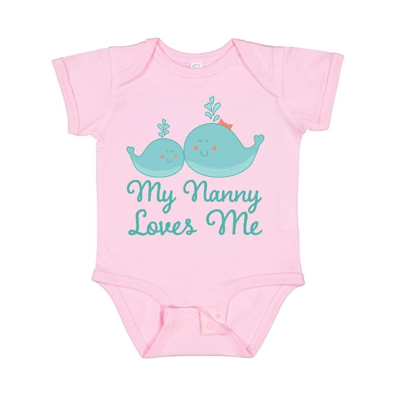Inktastic Nanny Loves Me Grandchild Whale Boys or Girls Baby Bodysuit