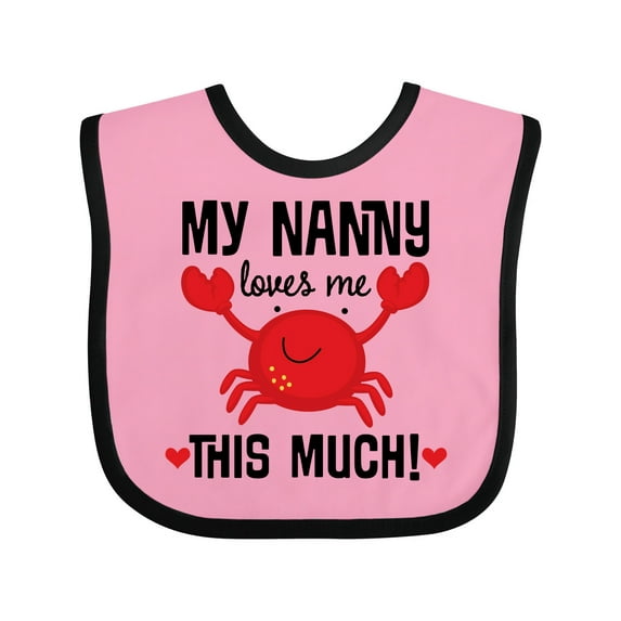 Inktastic Nanny Loves Me Grandson Boys or Girls Baby Bib