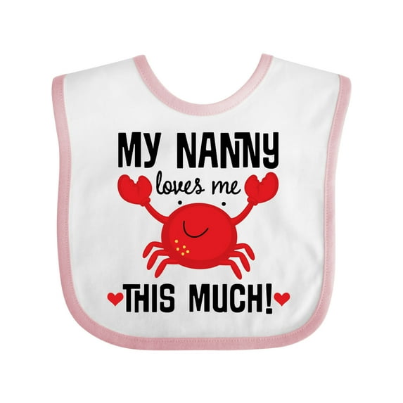 Inktastic Nanny Loves Me Grandson Boys or Girls Baby Bib