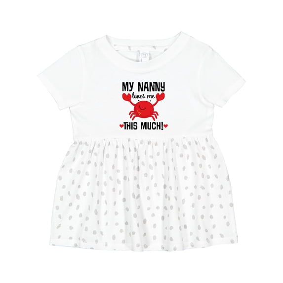 Inktastic Nanny Loves Me Grandson Girls Baby Dress