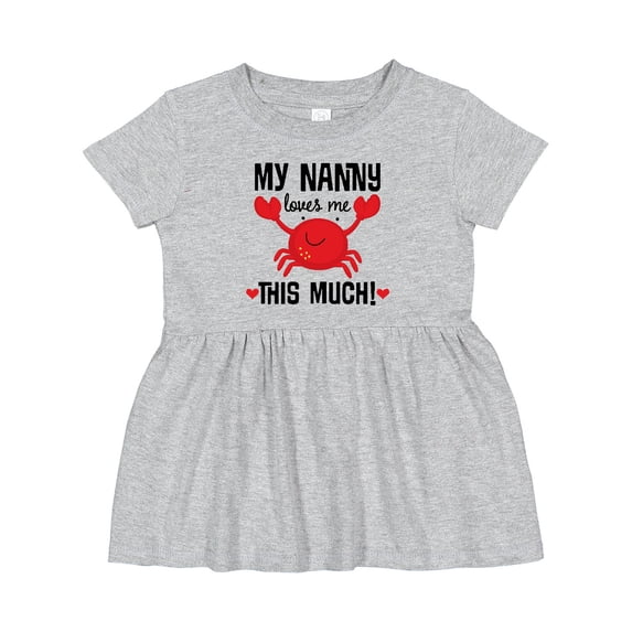 Inktastic Nanny Loves Me Grandson Girls Baby Dress