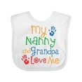 thumbnail image 1 of Inktastic Nanny and Grandpa Love Me Boys or Girls Baby Bib, 1 of 4