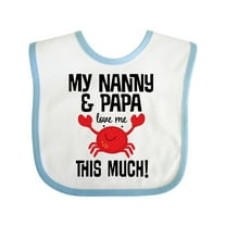 Inktastic Nanny and Papa Grandson Crab Boys or Girls Baby Bib