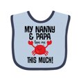 thumbnail image 1 of Inktastic Nanny and Papa Grandson Crab Boys or Girls Baby Bib, 1 of 4