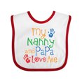 thumbnail image 1 of Inktastic Nanny and Papa Love Me Boys or Girls Baby Bib, 1 of 4