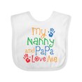thumbnail image 1 of Inktastic Nanny and Papa Love Me Boys or Girls Baby Bib, 1 of 4