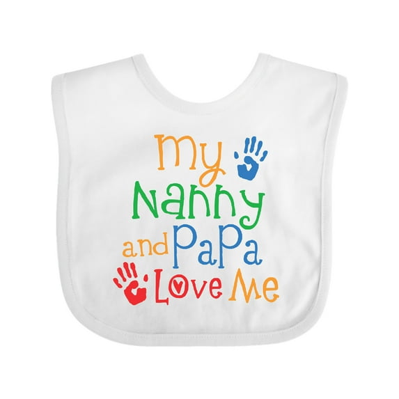 Inktastic Nanny and Papa Love Me Boys or Girls Baby Bib