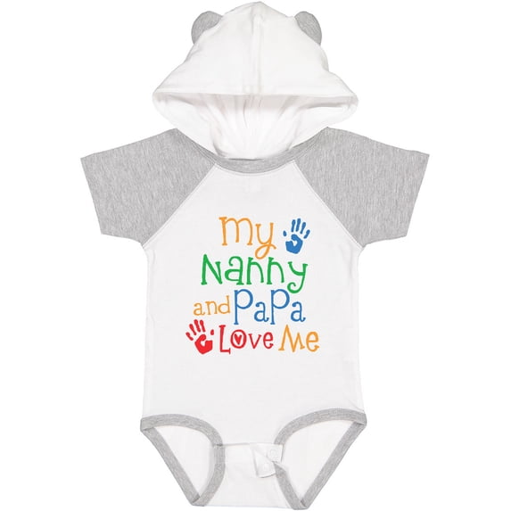 Inktastic Nanny and Papa Love Me Boys or Girls Baby Bodysuit