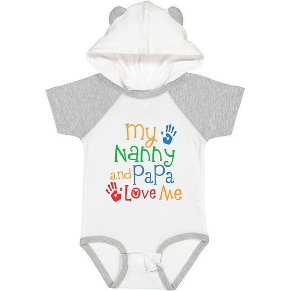 Inktastic Nanny and Papa Love Me Boys or Girls Baby Bodysuit