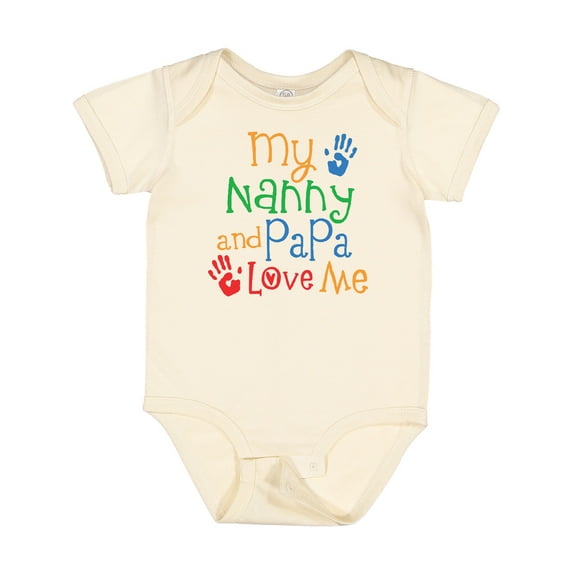 Inktastic Nanny and Papa Love Me Boys or Girls Baby Bodysuit