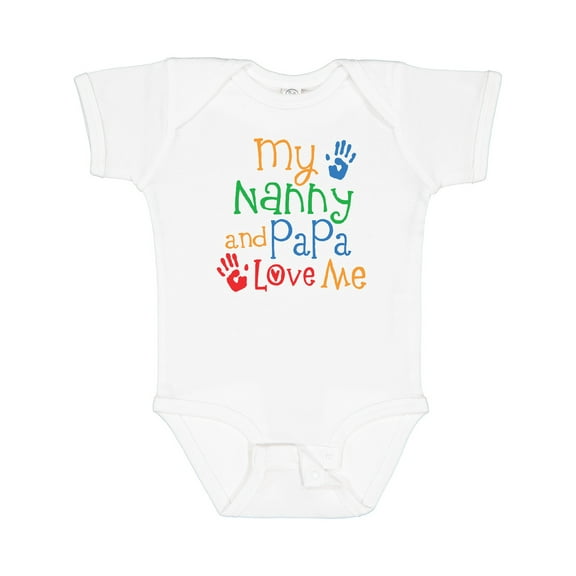 Inktastic Nanny and Papa Love Me Boys or Girls Baby Bodysuit