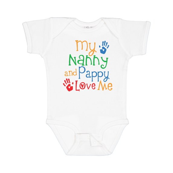 Inktastic Nanny and Pappy Love Me Boys or Girls Baby Bodysuit