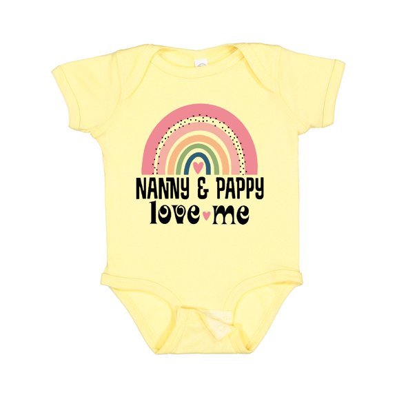 Inktastic Nanny and Pappy Love Me Grandchild Rainbow Girls Baby Bodysuit