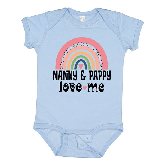 Inktastic Nanny and Pappy Love Me Grandchild Rainbow Girls Baby Bodysuit