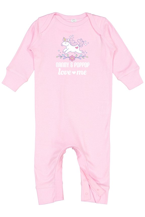 Nanny and Poppop Love Me Unicorn Baby Romper Coveralls