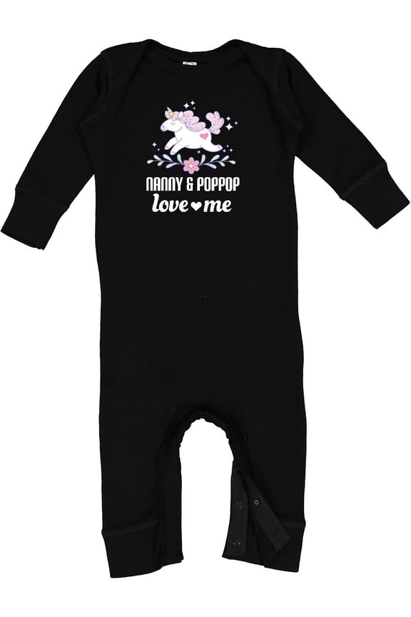 Nanny and Poppop Love Me Unicorn Baby Romper Coveralls