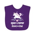thumbnail image 1 of Inktastic Nanny and Poppop Love Me Unicorn Girls Baby Bib, 1 of 4