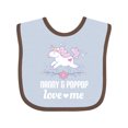 thumbnail image 1 of Inktastic Nanny and Poppop Love Me Unicorn Girls Baby Bib, 1 of 4