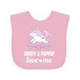 thumbnail image 1 of Inktastic Nanny and Poppop Love Me Unicorn Girls Baby Bib, 1 of 4