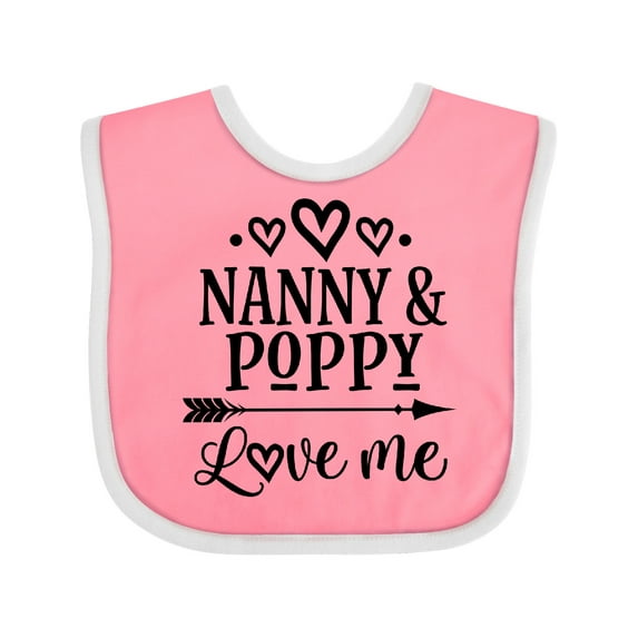 Inktastic Nanny and Poppy Love Me Boys or Girls Baby Bib