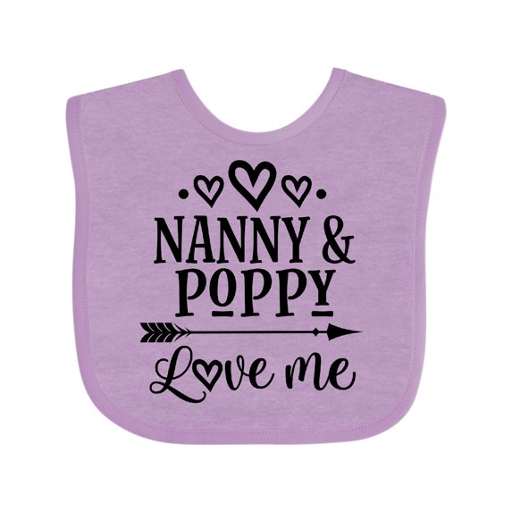 Inktastic Nanny and Poppy Love Me Boys or Girls Baby Bib