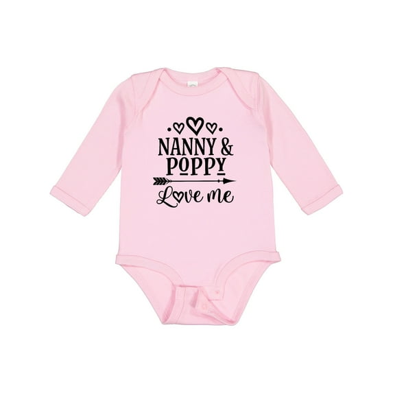 Inktastic Nanny and Poppy Love Me Boys or Girls Long Sleeve Baby Bodysuit