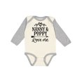 thumbnail image 1 of Inktastic Nanny and Poppy Love Me Boys or Girls Long Sleeve Baby Bodysuit, 1 of 5