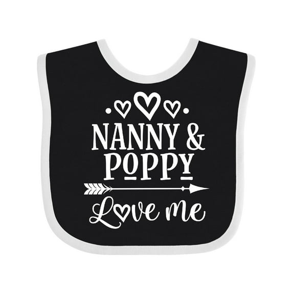 Inktastic Nanny and Poppy Love Me Granddaughter Boys or Girls Baby Bib
