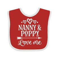 Inktastic Nanny and Poppy Love Me Granddaughter Boys or Girls Baby Bib
