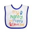 thumbnail image 1 of Inktastic Nanny and Poppy Love Me Grandkid Boys or Girls Baby Bib, 1 of 4