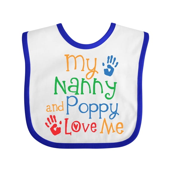 Inktastic Nanny and Poppy Love Me Grandkid Boys or Girls Baby Bib