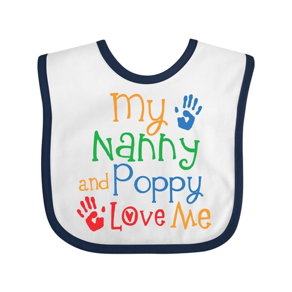 Inktastic Nanny and Poppy Love Me Grandkid Boys or Girls Baby Bib