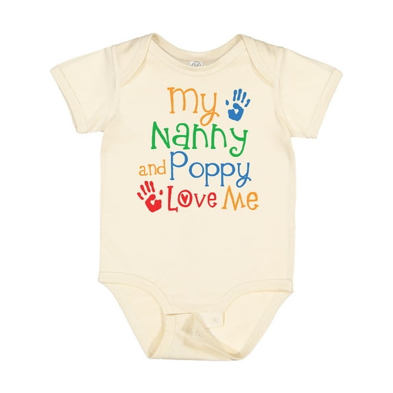 Inktastic Nanny and Poppy Love Me Grandkid Boys or Girls Baby Bodysuit