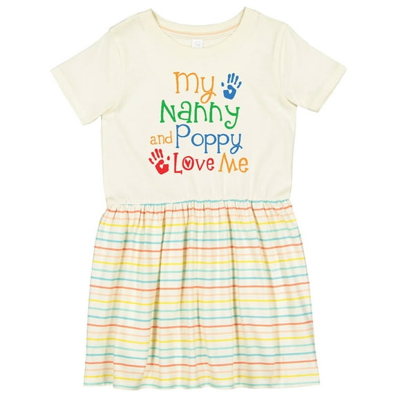 Inktastic Nanny and Poppy Love Me Grandkid Girls Toddler Dress