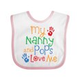 thumbnail image 1 of Inktastic Nanny and Pops Love Me Grandkids Boys or Girls Baby Bib, 1 of 4