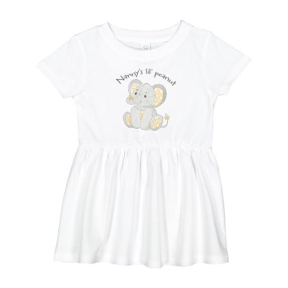 Inktastic Nanny's Little Peanut Girls Baby Dress