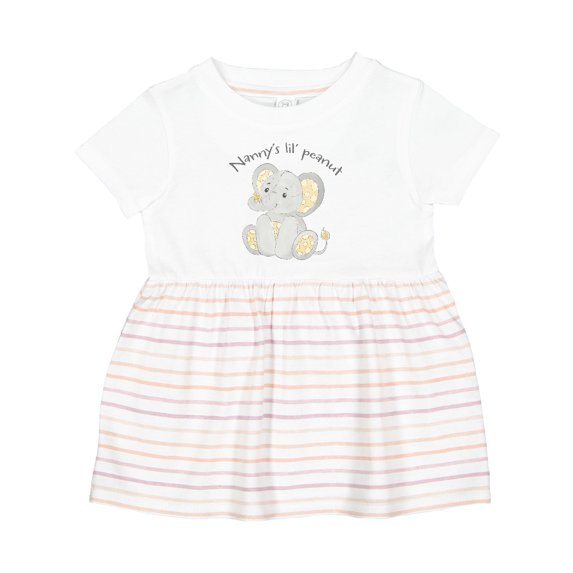 Inktastic Nanny's Little Peanut Girls Baby Dress