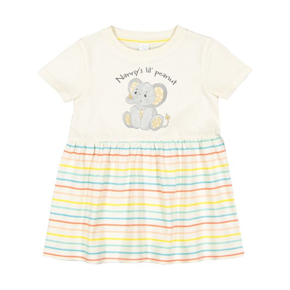 Inktastic Nanny's Little Peanut Girls Baby Dress