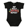 thumbnail image 1 of Inktastic Nap Build Destroy Repeat with Colorful Building Blocks Boys or Girls Baby Bodysuit, 1 of 5